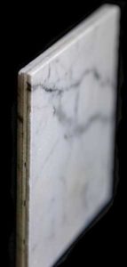 Panneau de marbre DOPPIO ultra mince de 6 mm avec 2 faces marbre - Vu de côté